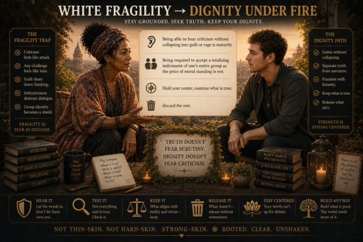 Dignity Under Fire — reframe artwork